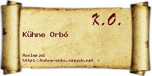 Kühne Orbó névjegykártya